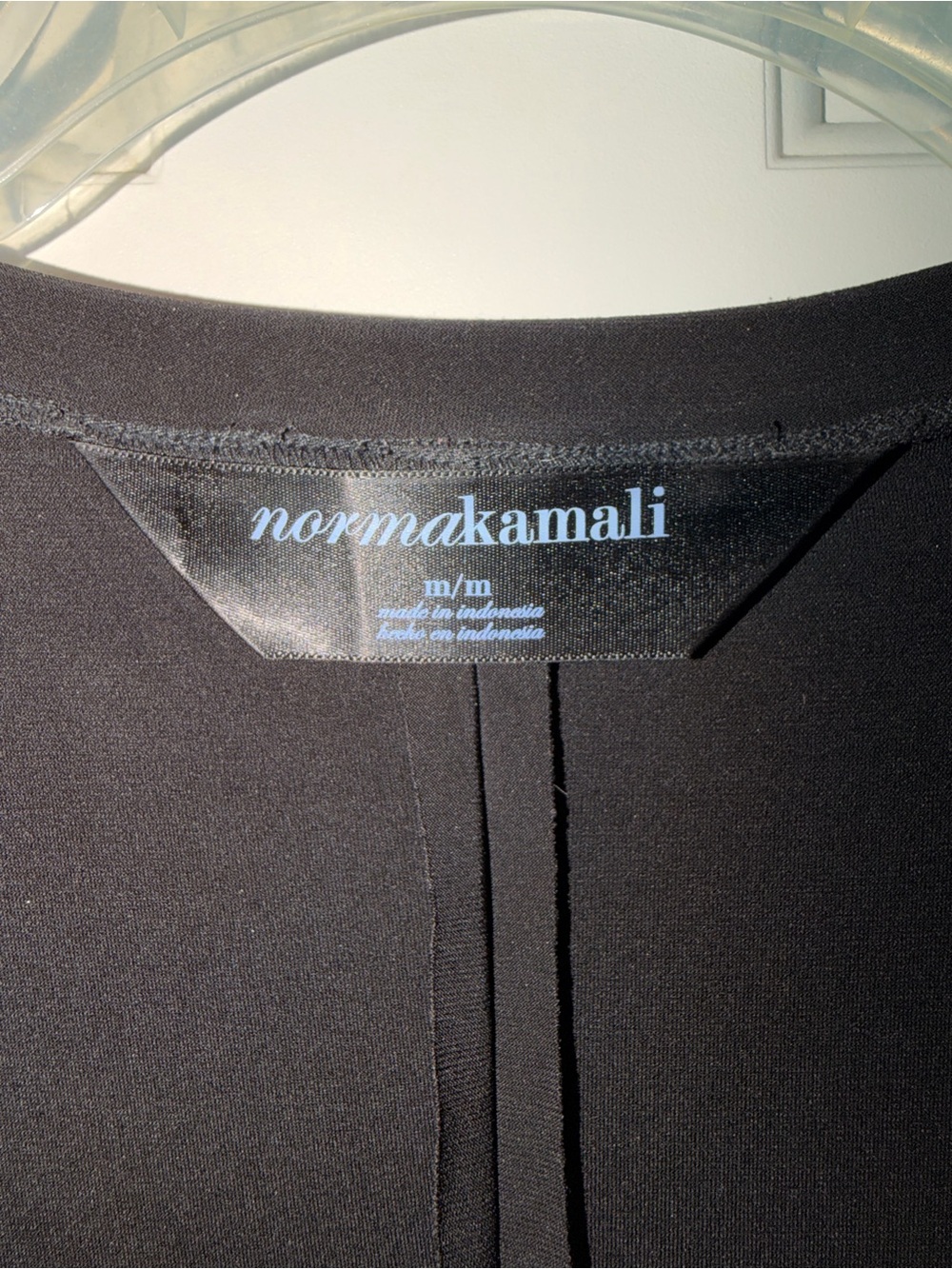 Norma Kamali Black Long Sleeve V-Neck Sleek Knit Dress, Size M - Picture 4 of 16